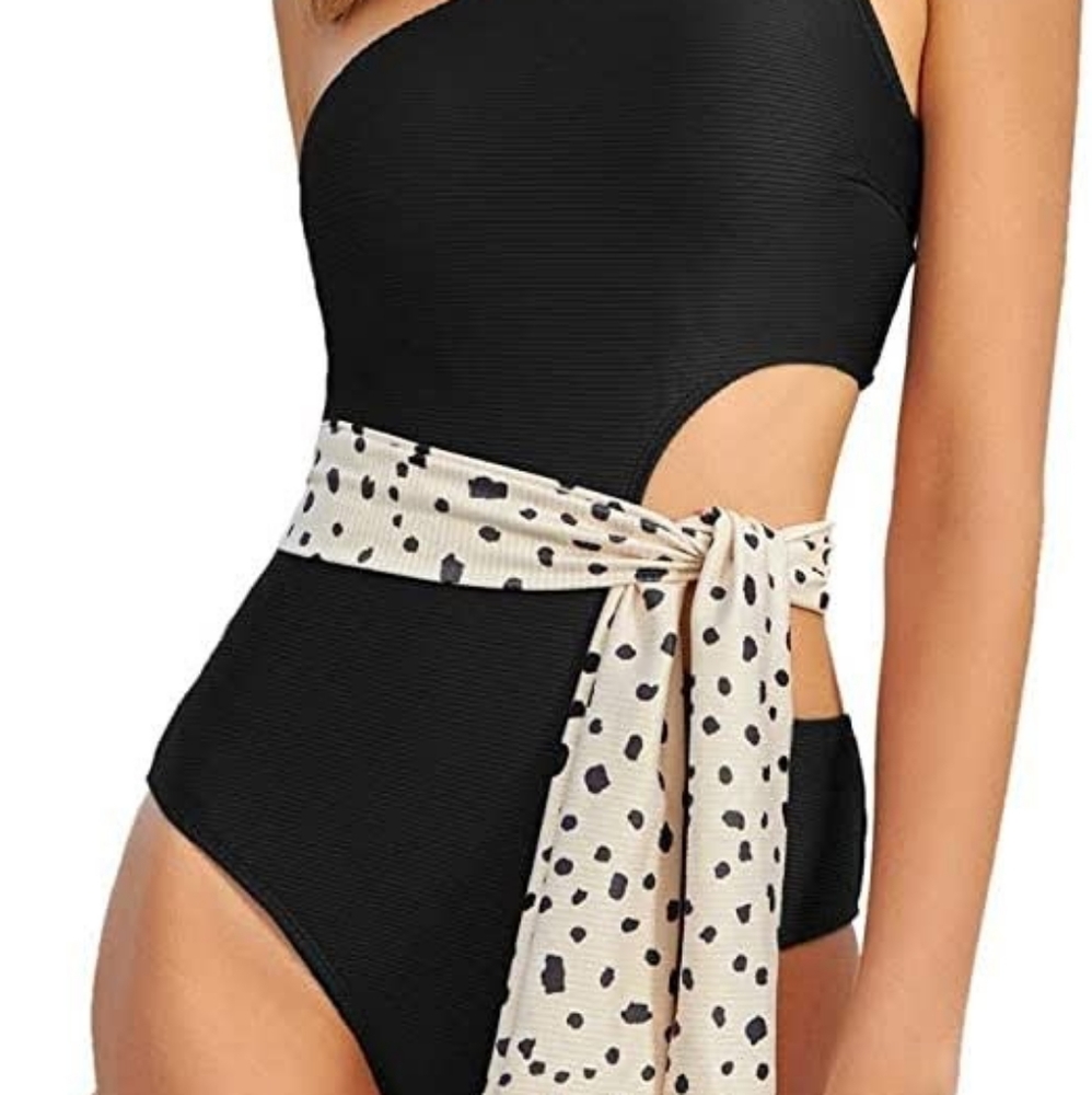 One shoulder cut-out swimsuit - Picture 4 of 6